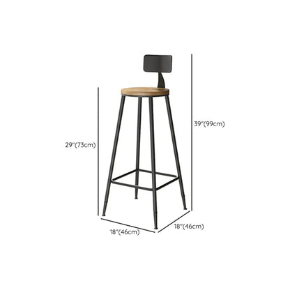 Vintage Solid Wood Trestle Base Pub Table with Footrest