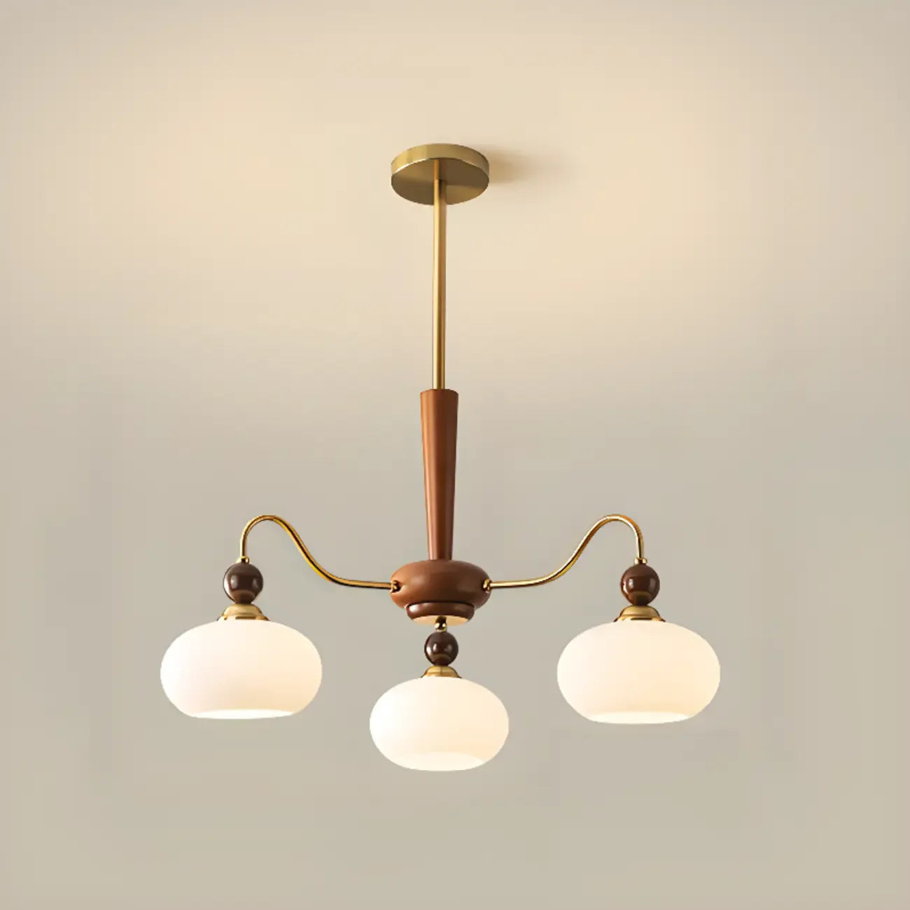 Modern Multi-Light Glass Globe Chandelier with White Shade