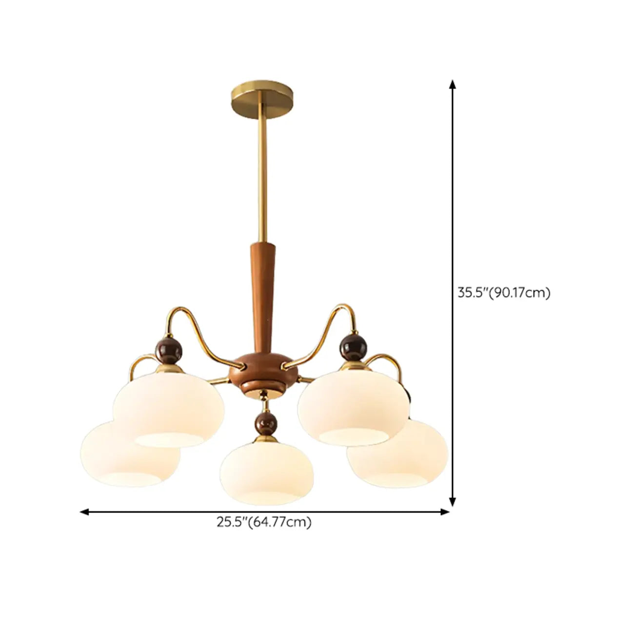 Modern Multi-Light Glass Globe Chandelier with White Shade