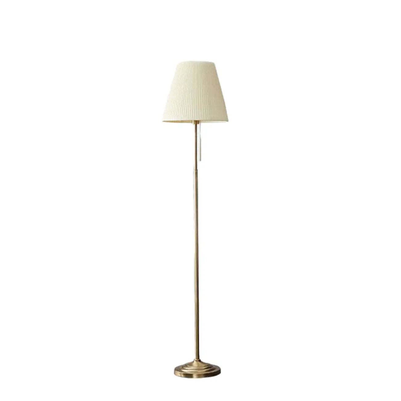 Modern Floor Lamp with Beige Fabric Lamp Shade for Living Room