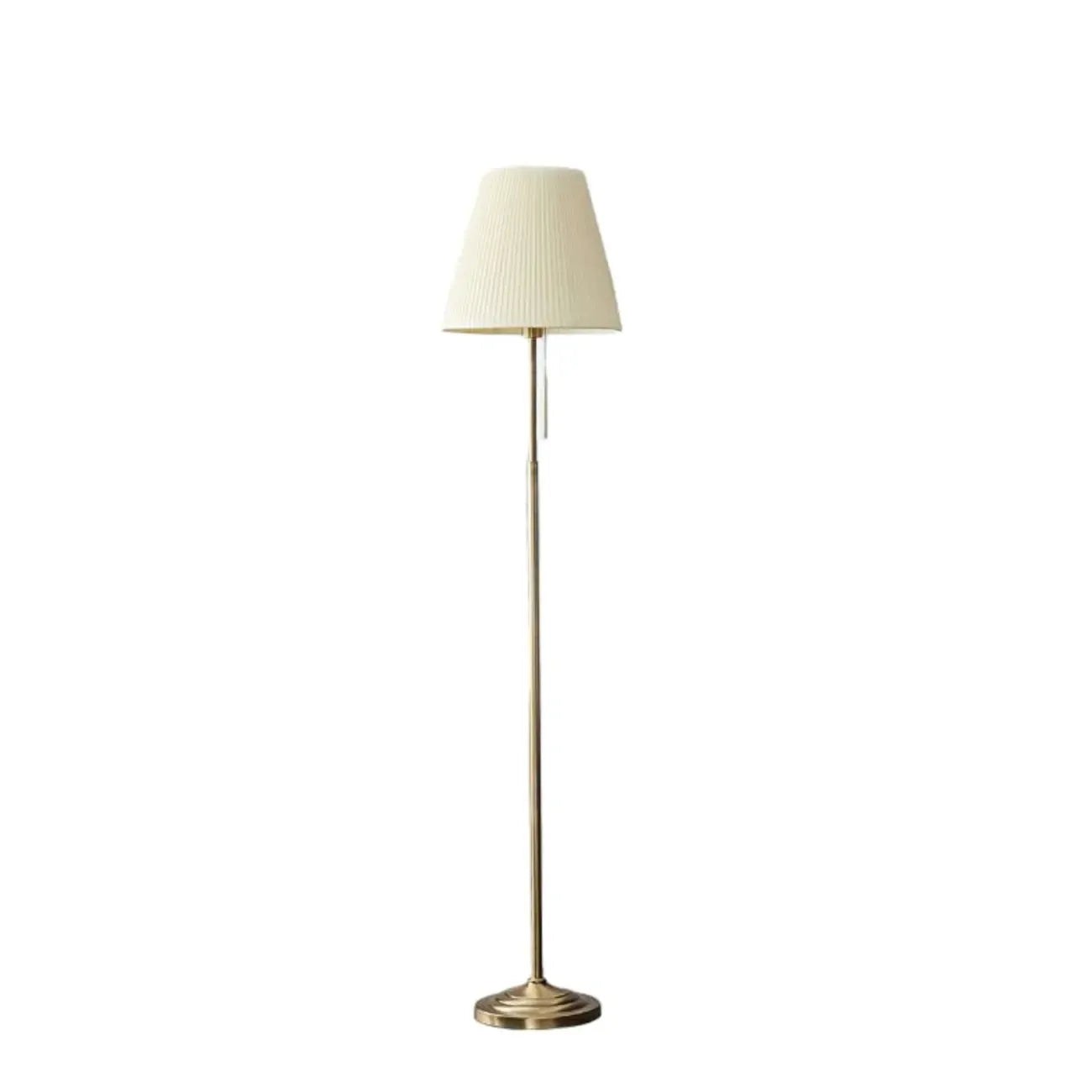 Modern Floor Lamp with Beige Fabric Lamp Shade for Living Room