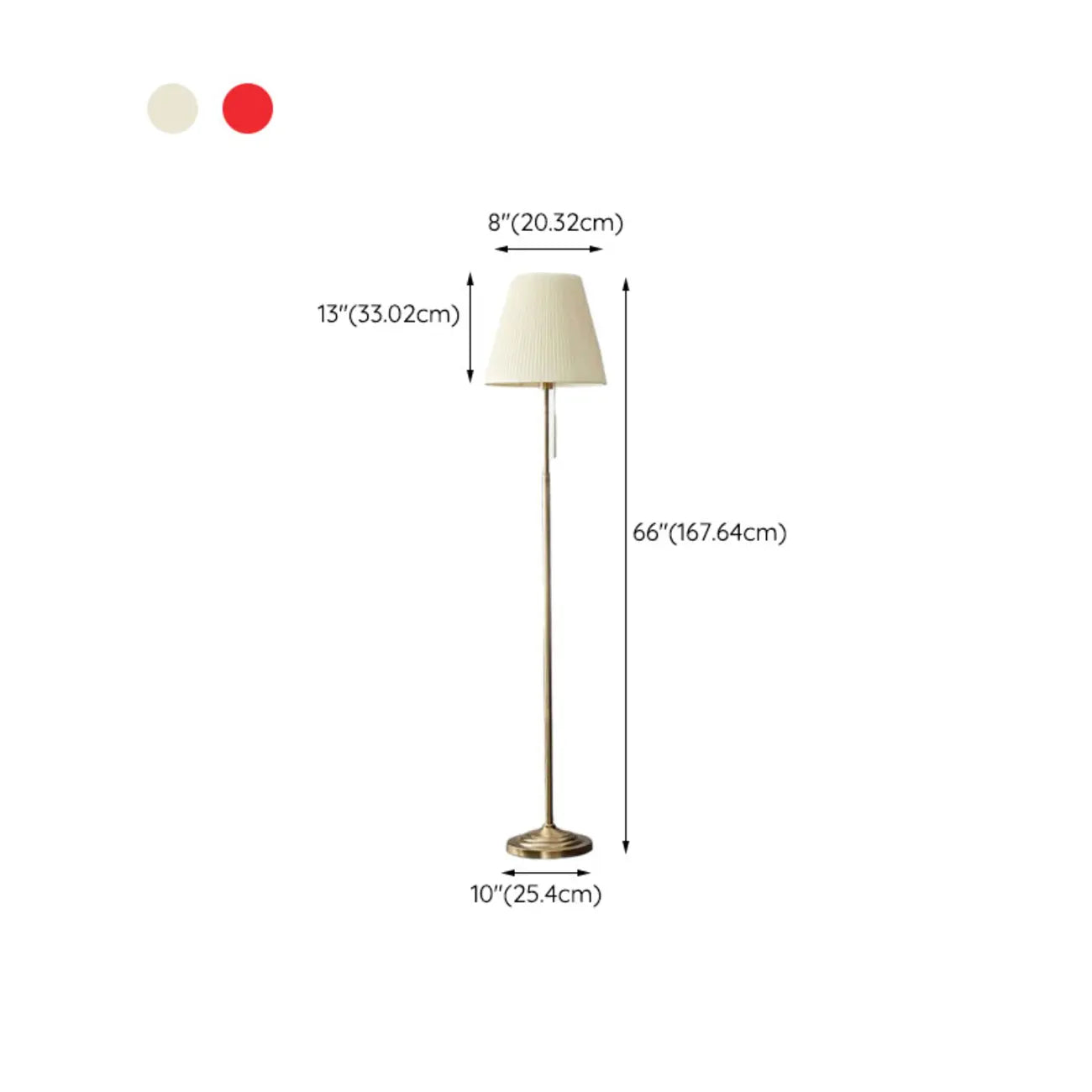 Modern Floor Lamp with Beige Fabric Lamp Shade for Living Room