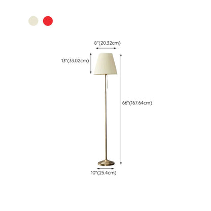 Modern Floor Lamp with Beige Fabric Lamp Shade for Living Room