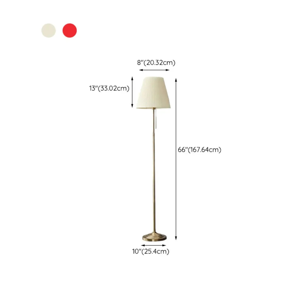 Modern Floor Lamp with Beige Fabric Lamp Shade for Living Room