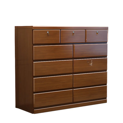 Classic Rubberwood Double Dresser with 9-Drawers