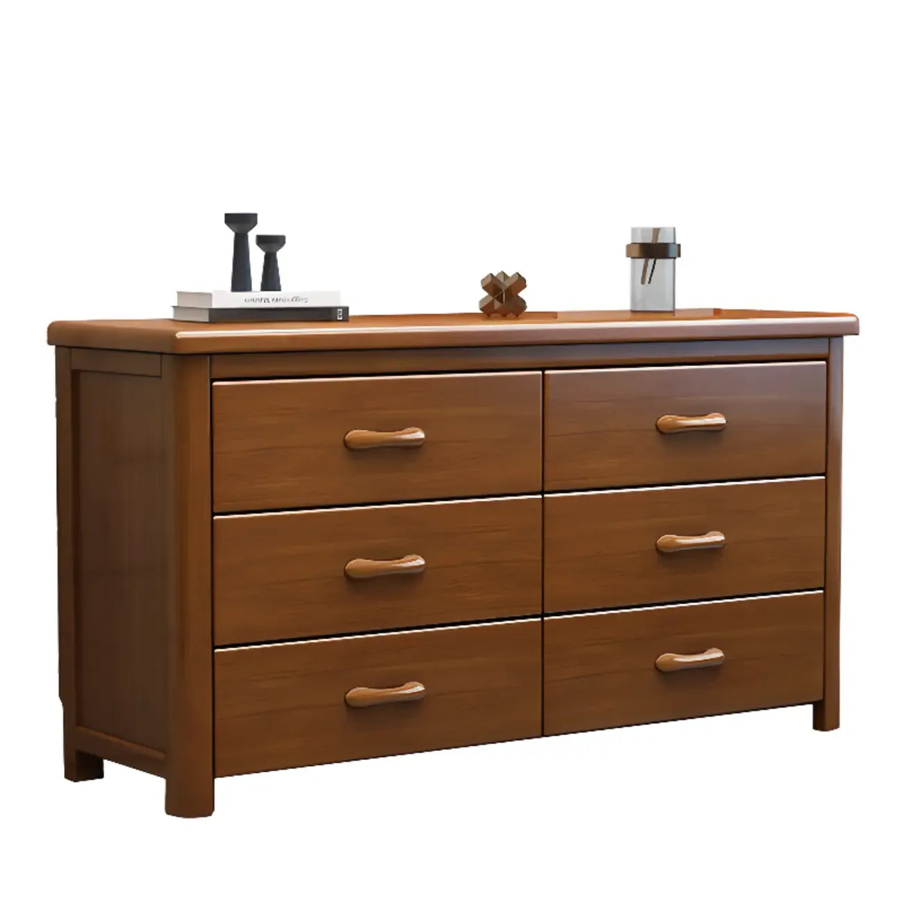 Classic Rubberwood Double Dresser with 9-Drawers
