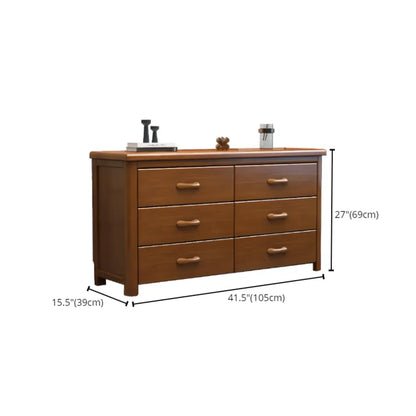 Classic Rubberwood Double Dresser with 9-Drawers