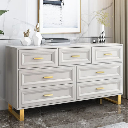 Glam Grey Wooden Combo Dresser with 7-Drawers
