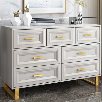 Glam Grey Wooden Combo Dresser with 7-Drawers