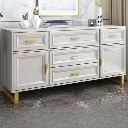 Glam Grey Wooden Combo Dresser with 7-Drawers