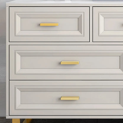 Glam Grey Wooden Combo Dresser with 7-Drawers