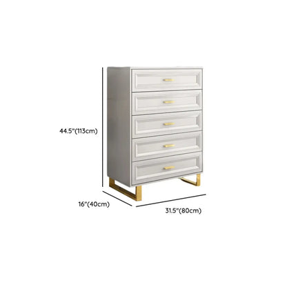 Glam Grey Wooden Combo Dresser with 7-Drawers