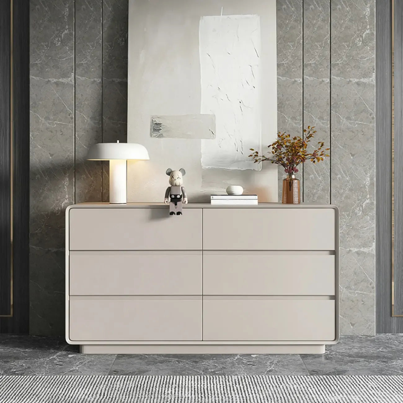 Simplistic Modern Solid Wood Double Dresser