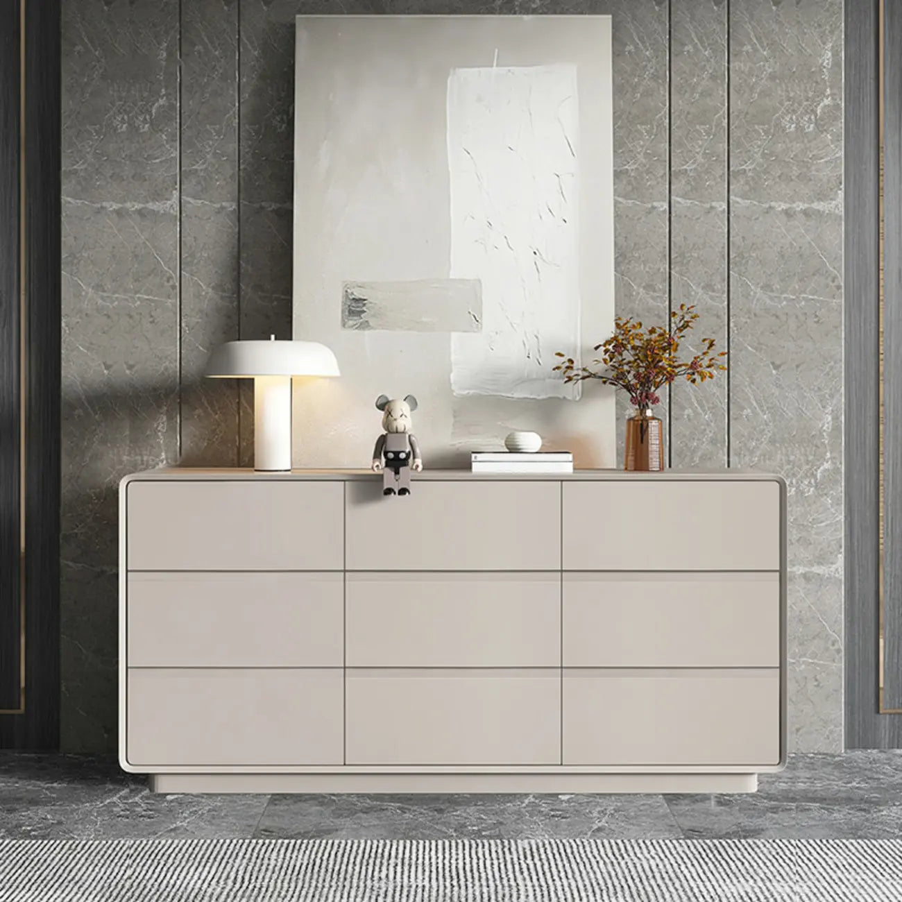 Simplistic Modern Solid Wood Double Dresser