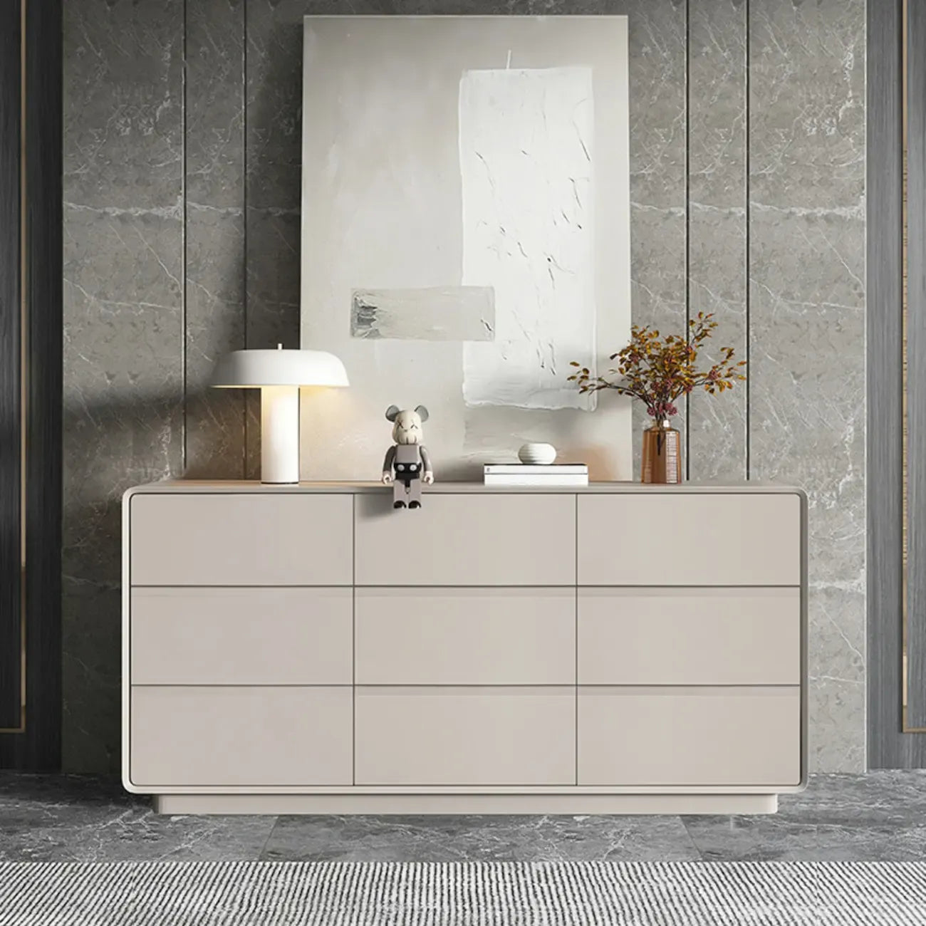 Simplistic Modern Solid Wood Double Dresser