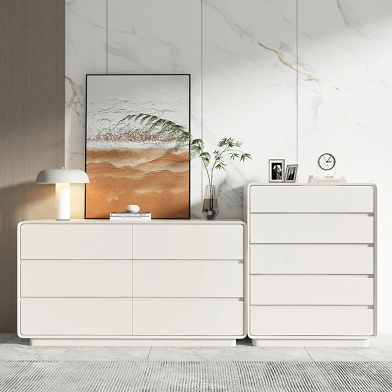Simplistic Modern Solid Wood Double Dresser