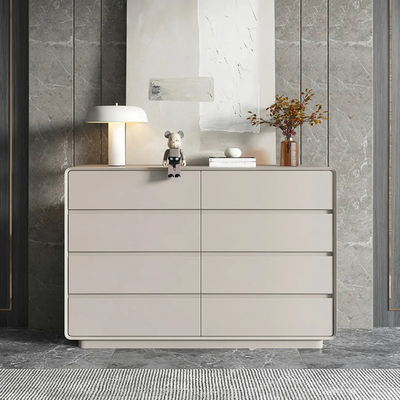 Simplistic Modern Solid Wood Double Dresser
