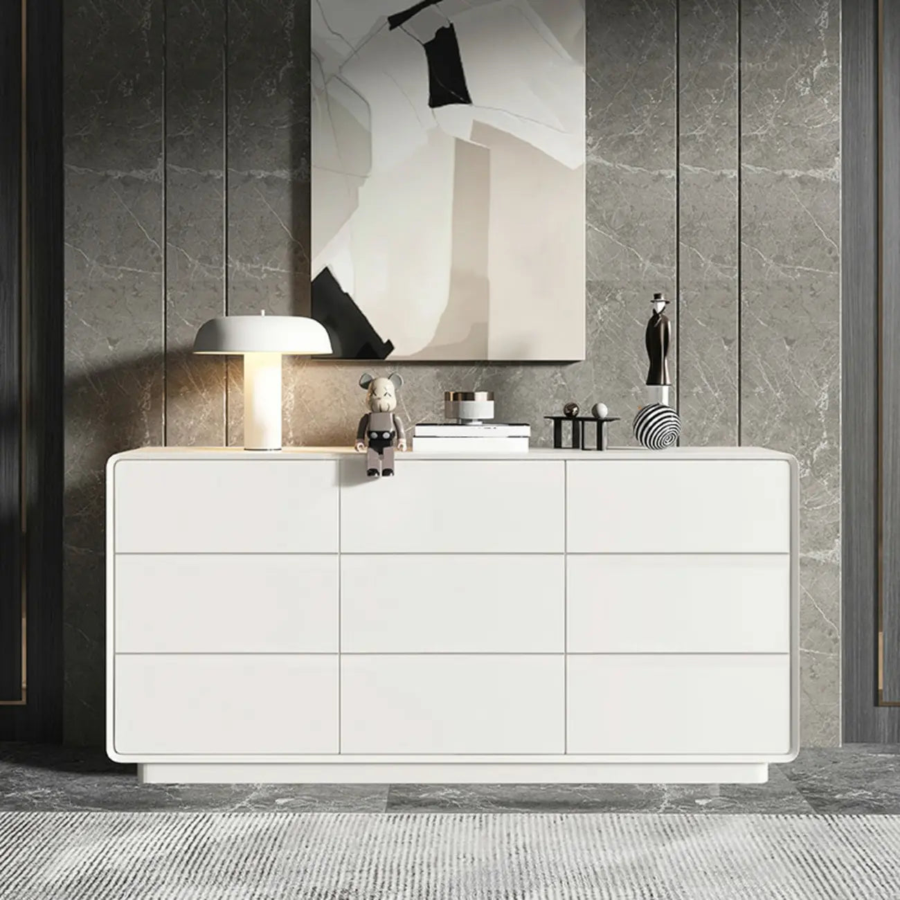 Simplistic Modern Solid Wood Double Dresser