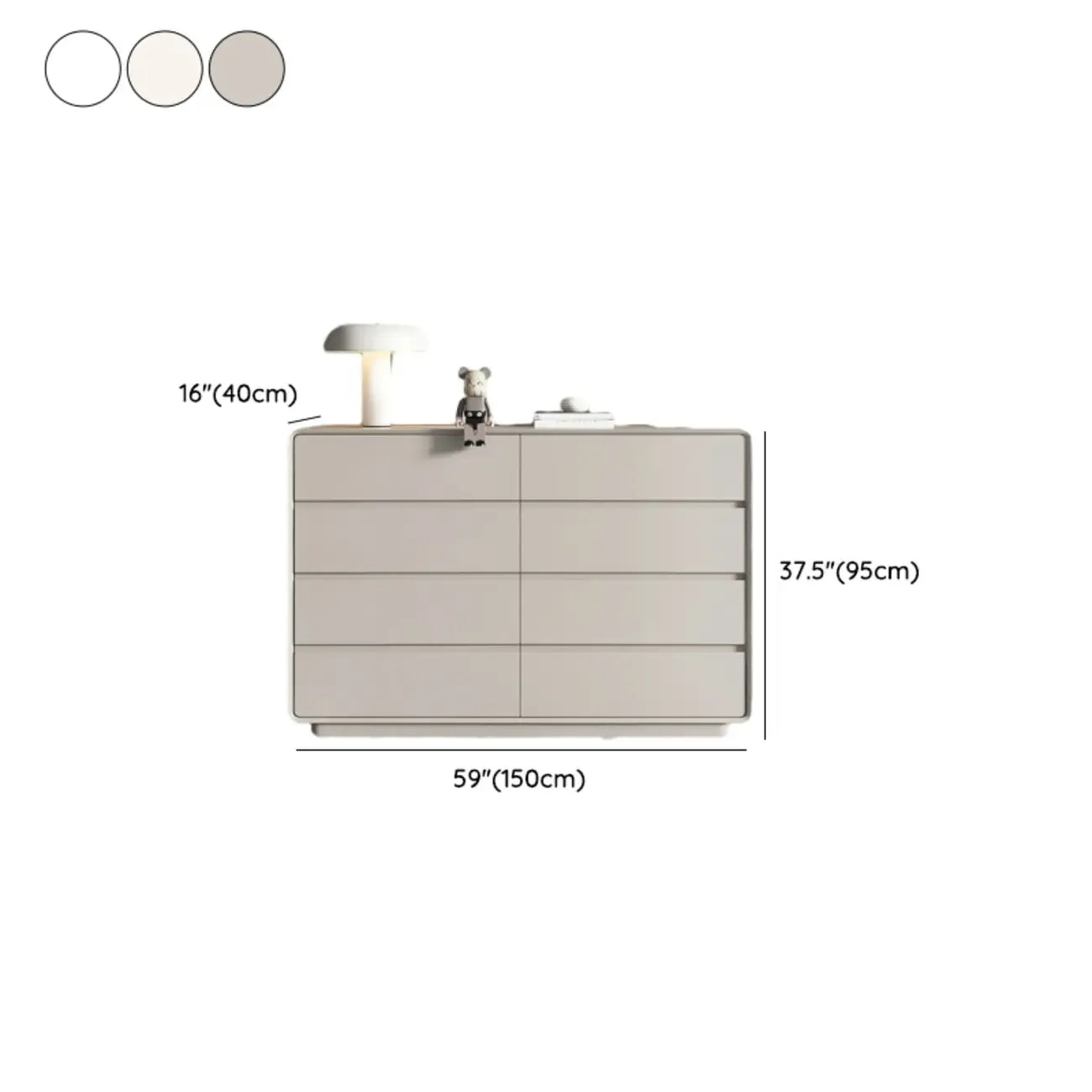 Simplistic Modern Solid Wood Double Dresser