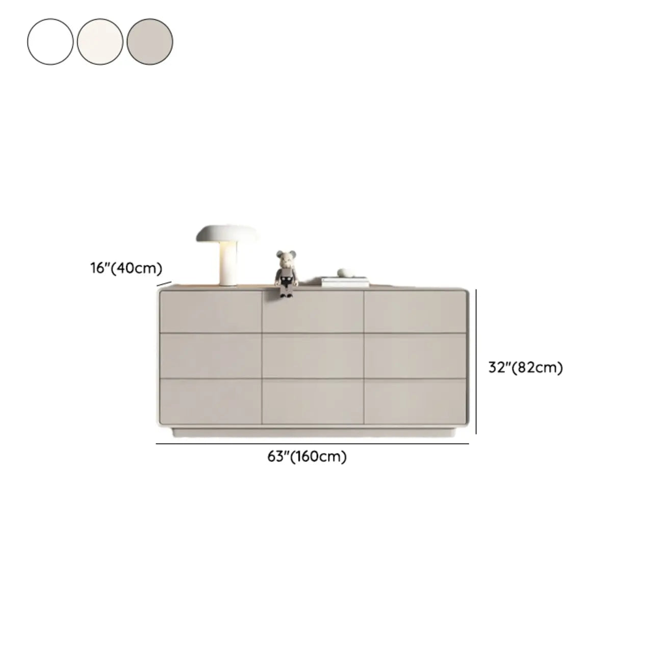 Simplistic Modern Solid Wood Double Dresser