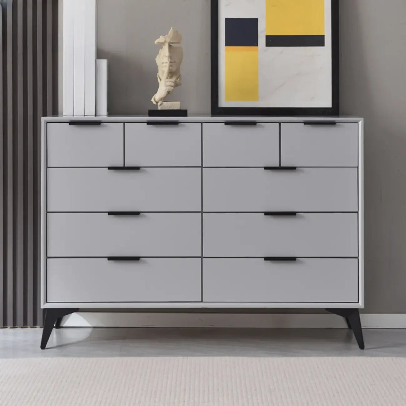 Industrial Grey Console Dresser with Double Storage