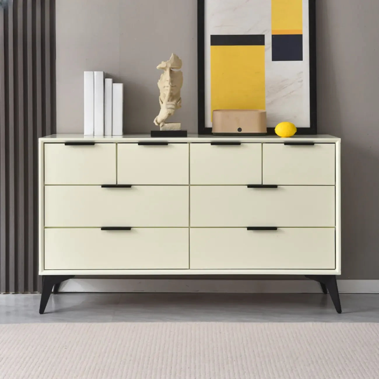 Industrial Grey Console Dresser with Double Storage