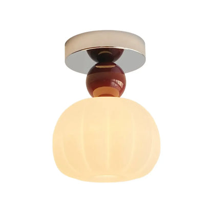Pumpkin Acrylic Semi Flush Ceiling Light for Entryway
