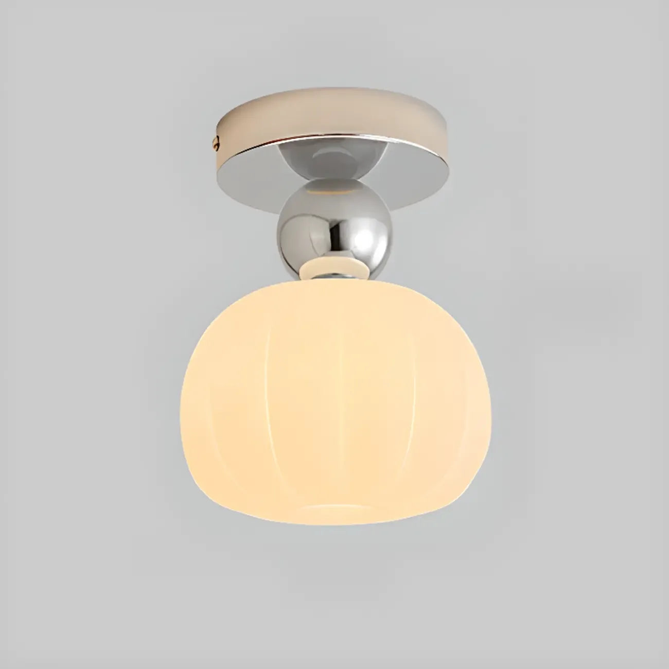 Pumpkin Acrylic Semi Flush Ceiling Light for Entryway