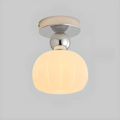 Pumpkin Acrylic Semi Flush Ceiling Light for Entryway