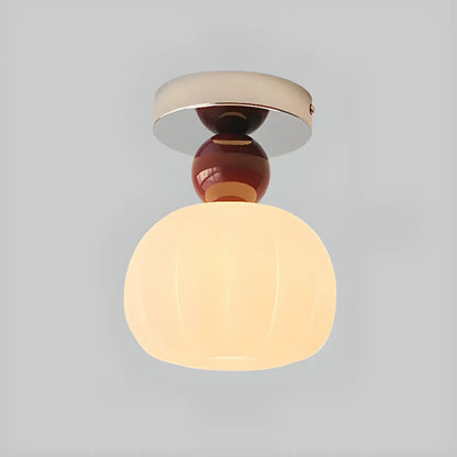 Pumpkin Acrylic Semi Flush Ceiling Light for Entryway
