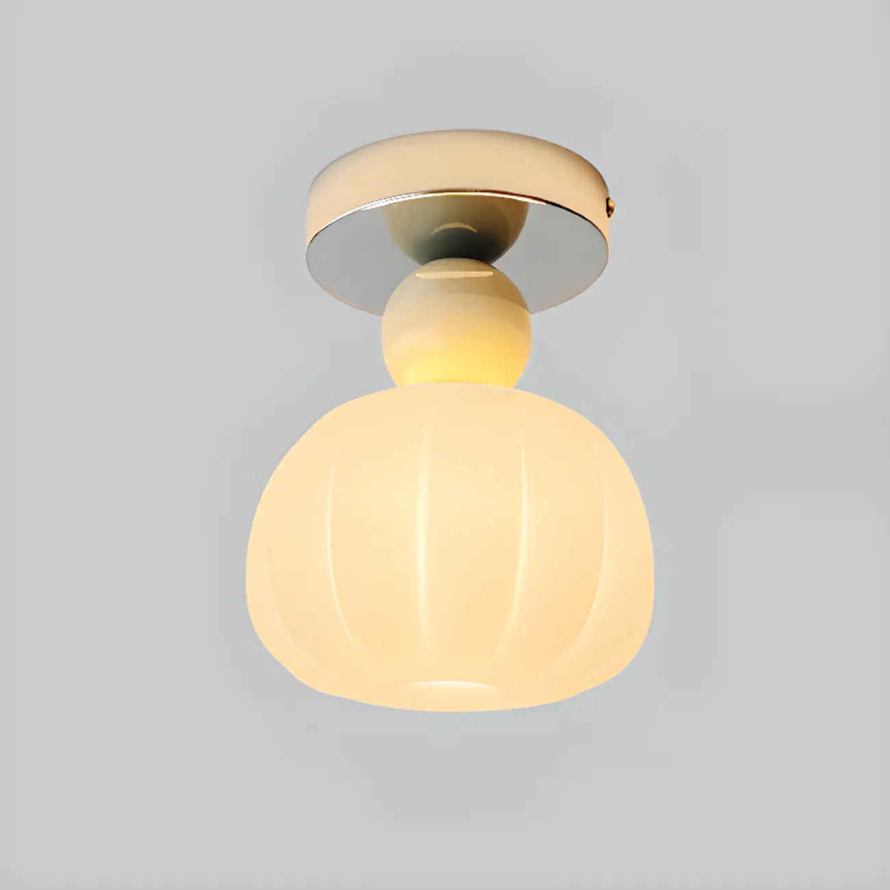 Pumpkin Acrylic Semi Flush Ceiling Light for Entryway