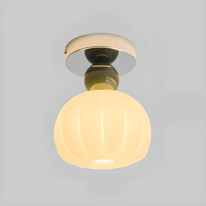 Pumpkin Acrylic Semi Flush Ceiling Light for Entryway