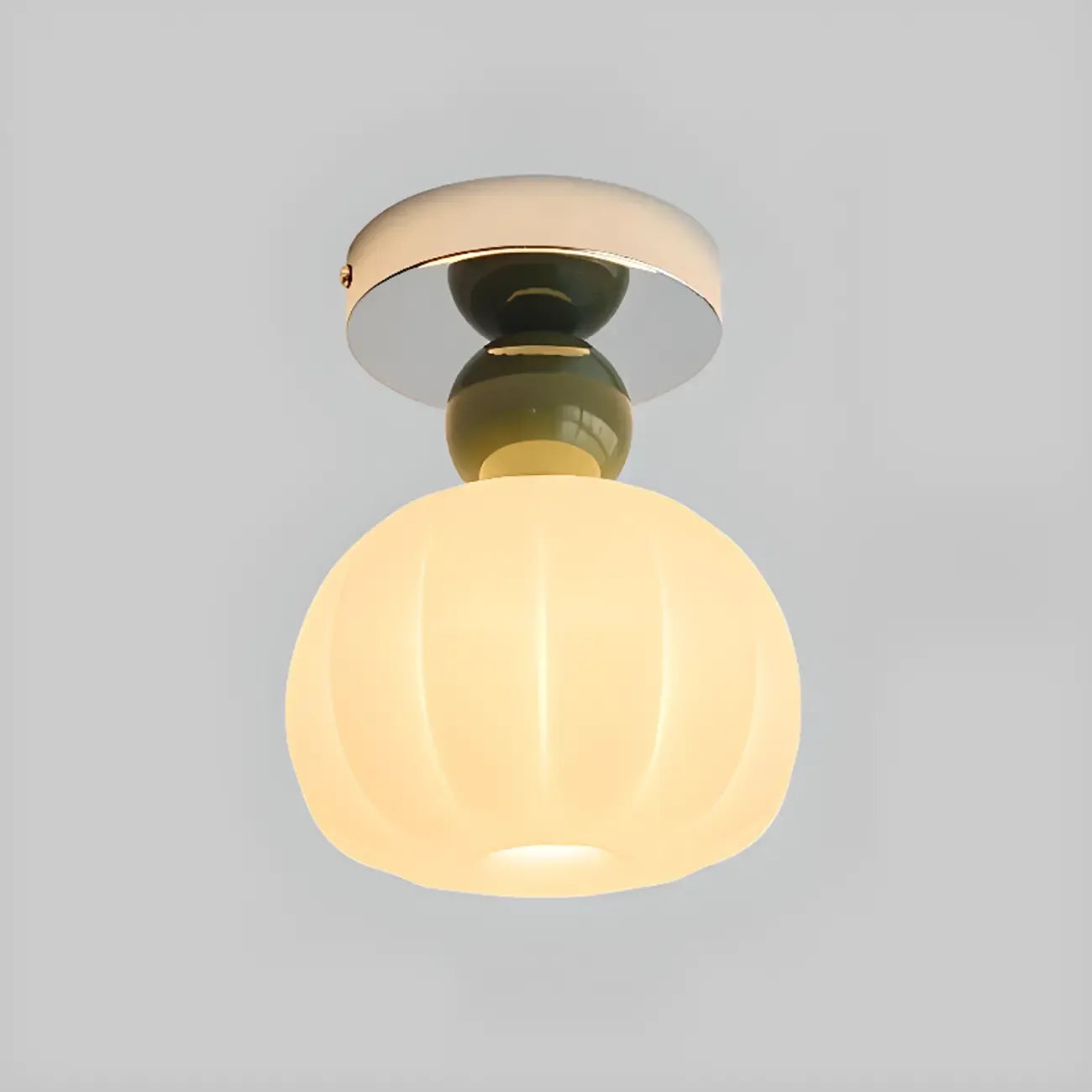 Pumpkin Acrylic Semi Flush Ceiling Light for Entryway