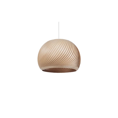 Minimalist Wooden Round Ball Pendant Lamp for Dining Room