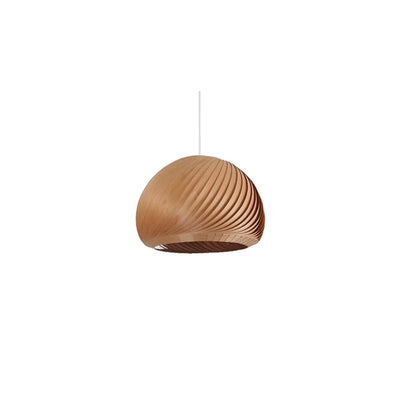Minimalist Wooden Round Ball Pendant Lamp for Dining Room