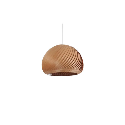 Minimalist Wooden Round Ball Pendant Lamp for Dining Room