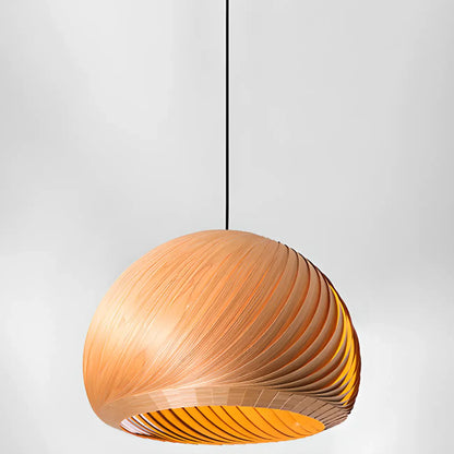 Minimalist Wooden Round Ball Pendant Lamp for Dining Room