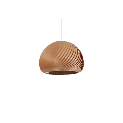 Minimalist Wooden Round Ball Pendant Lamp for Dining Room