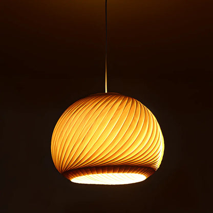 Minimalist Wooden Round Ball Pendant Lamp for Dining Room