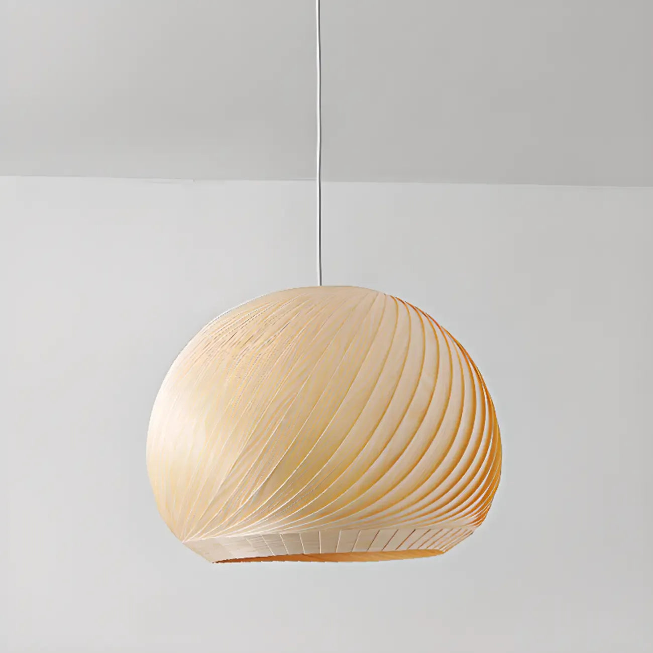 Minimalist Wooden Round Ball Pendant Lamp for Dining Room