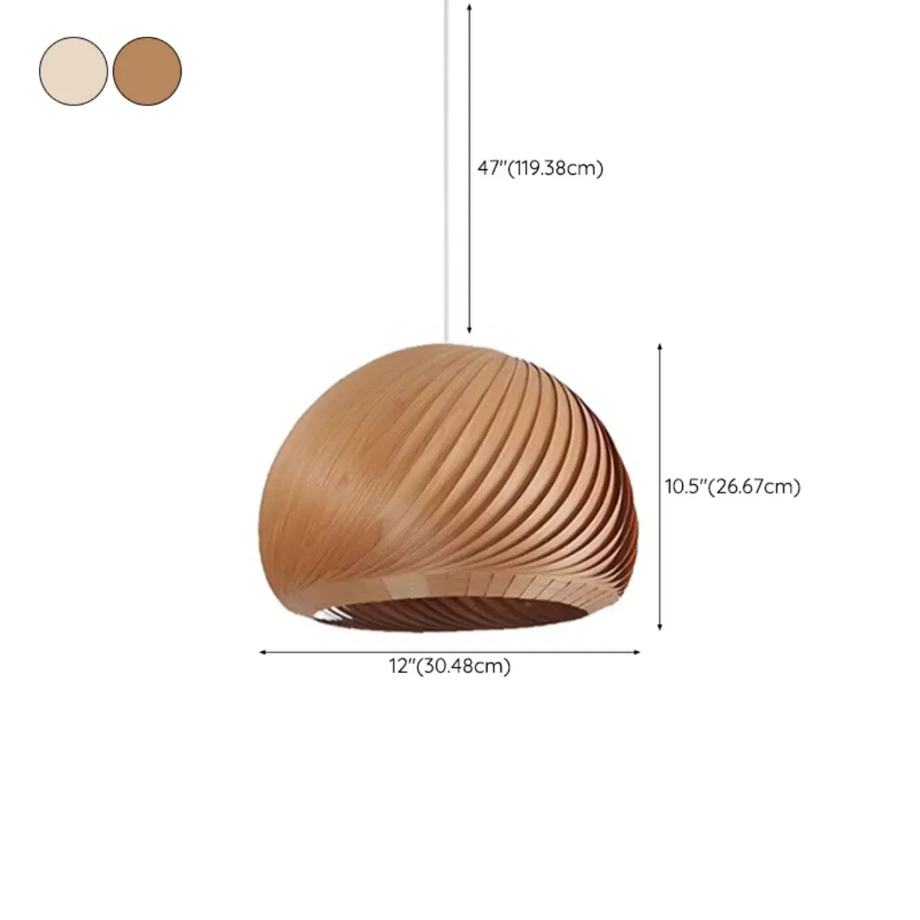 Minimalist Wooden Round Ball Pendant Lamp for Dining Room