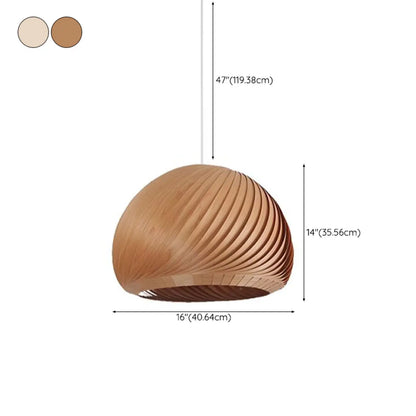Minimalist Wooden Round Ball Pendant Lamp for Dining Room