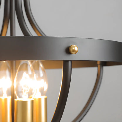 Industrial Cage-Shaped Semi-Flush Ceiling Light for Bedroom