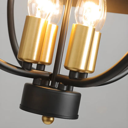 Industrial Cage-Shaped Semi-Flush Ceiling Light for Bedroom