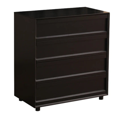 Industrial Wood Dresser with Drawers and Smooth Metal Rail