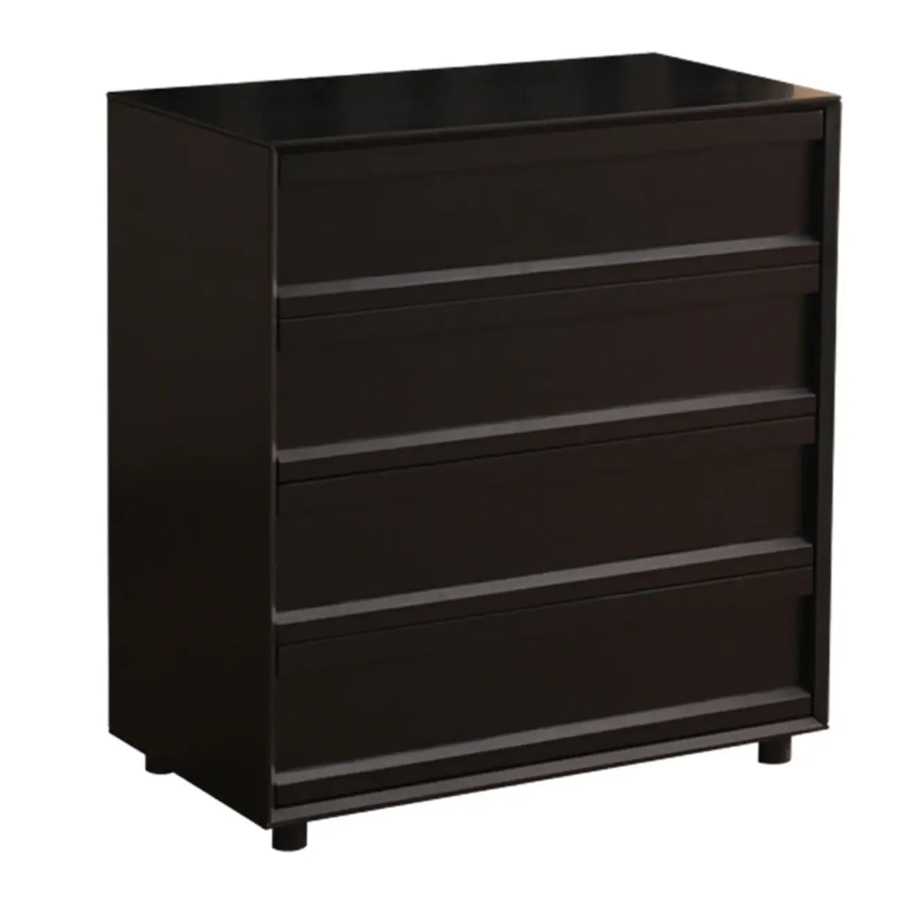 Industrial Wood Dresser with Drawers and Smooth Metal Rail