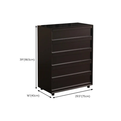 Industrial Wood Dresser with Drawers and Smooth Metal Rail