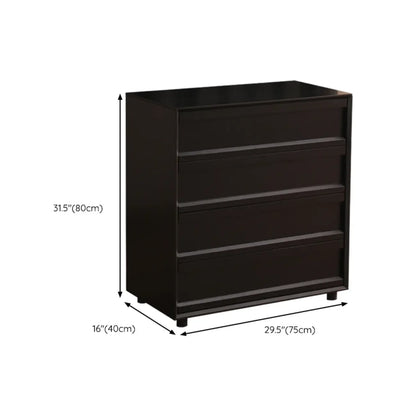 Industrial Wood Dresser with Drawers and Smooth Metal Rail