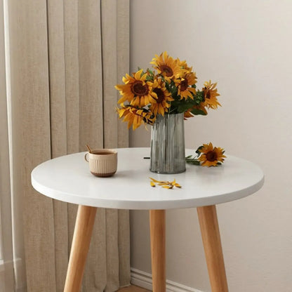 2-Tier Round Wood End Table for Living Room with Storage