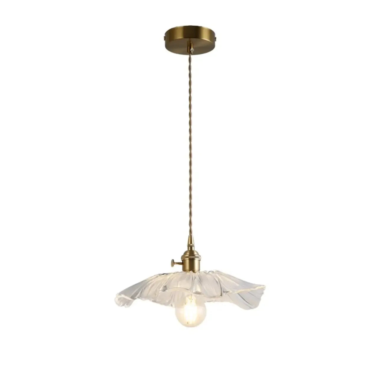 Elegant Clear Floral Glass Pendant Light